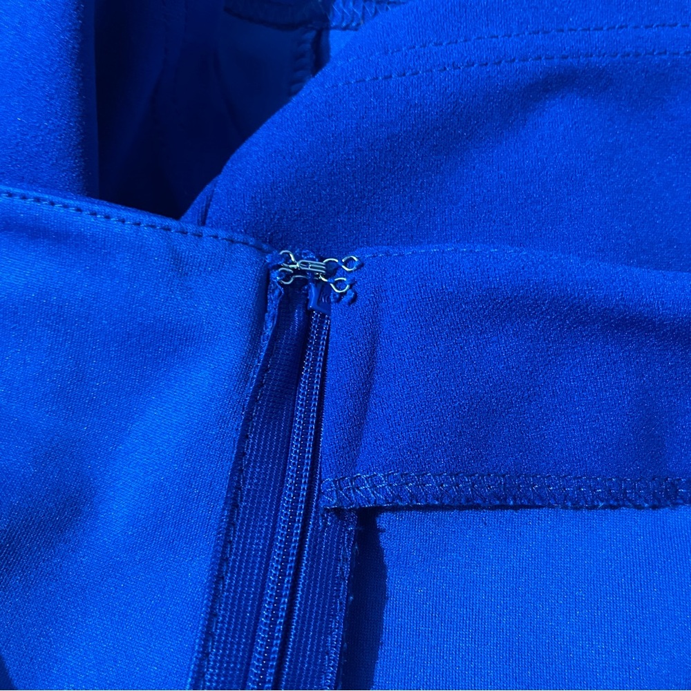 SALE 4/$20 SHEIN Bright Royal Cobalt Blue Asymmetrical Wrap Mini Skort Large - Picture 6 of 7